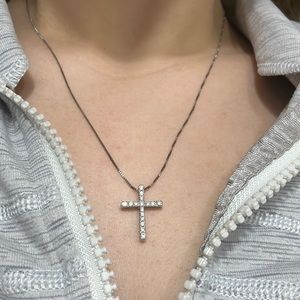 10K white gold cross pendant Kessler’s